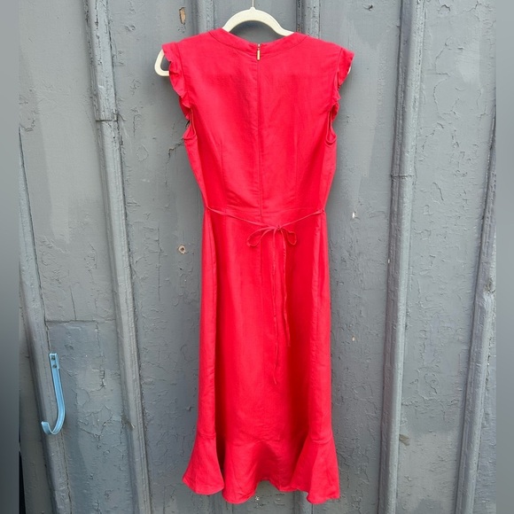 Karl Lagerfeld Linen Blend Faux Wrap Dress, size 4 - Picture 5 of 11